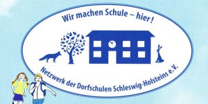 Wir machen Schule - hier. Symbol des Netzwerkes der Dorfschulen Schleswig-Holstein e.V.